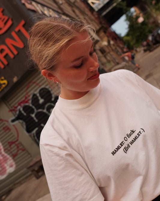 What Would Hamlet Do? Heavyweight Graphic T-Shirt – White