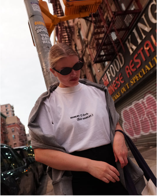 What Would Hamlet Do? Heavyweight Graphic T-Shirt – White
