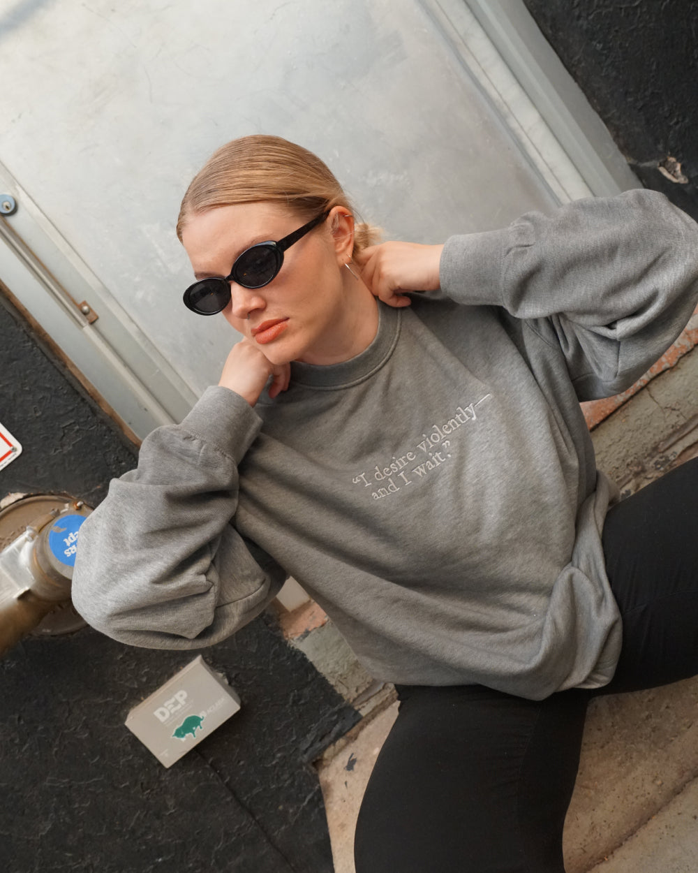 Violent Desire Graphic Sweatshirt – Ash Grey