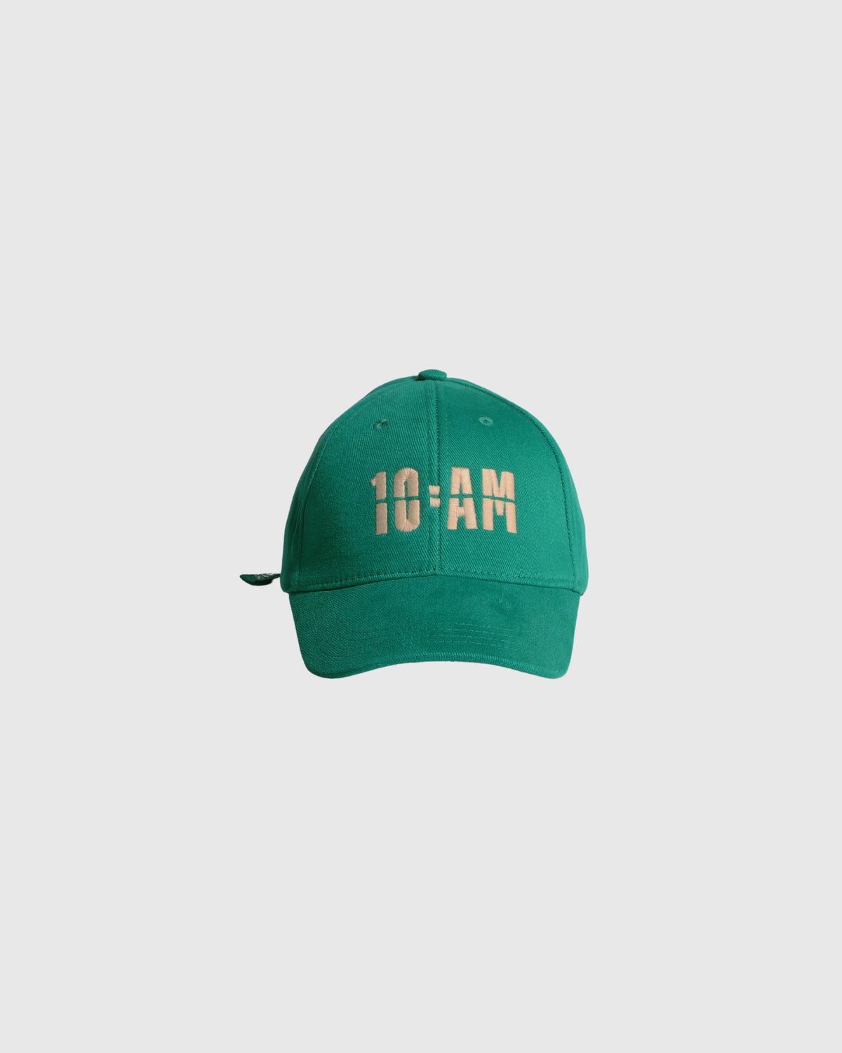 Green Cap with 10amfactory logo, stylish and eco-friendly headwear perfect for everyday use