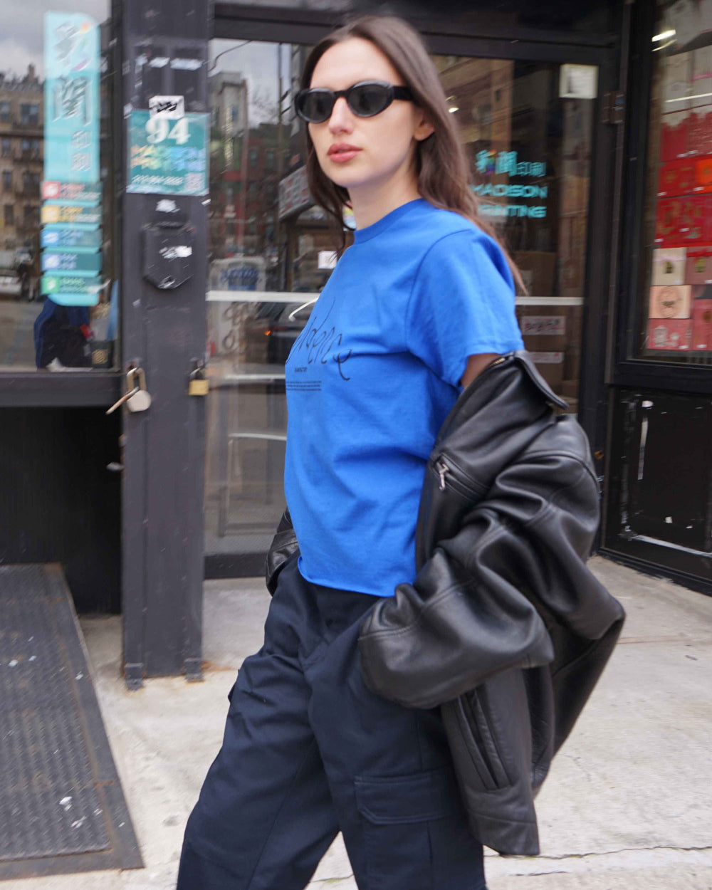 Unisex lightweight midnight blue 'Evidence' t-shirt by 10:AM Factory, featuring a minimalist graphic design and bold 10:AM logo, crafted from high-quality, soft cotton for a clean, modern look.