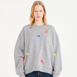Grey Embroidery Sweatshirt